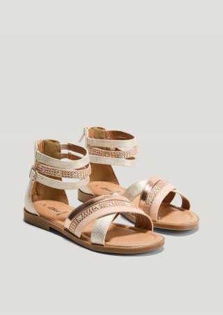s.Oliver Riemchen-Sandalen mit Schmucksteinen - roségold