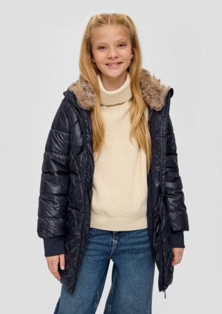 s.Oliver Steppjacke mit Textilgürtel - navy