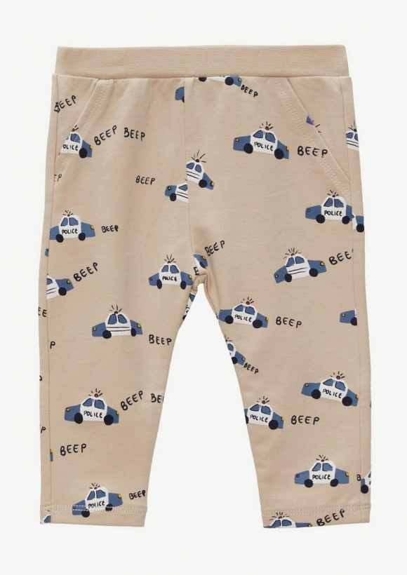 s.Oliver Weiche Sweathose mit Muster-Print - beige