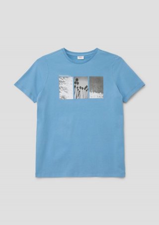 s.Oliver T-Shirt mit Fotoprint - hellblau