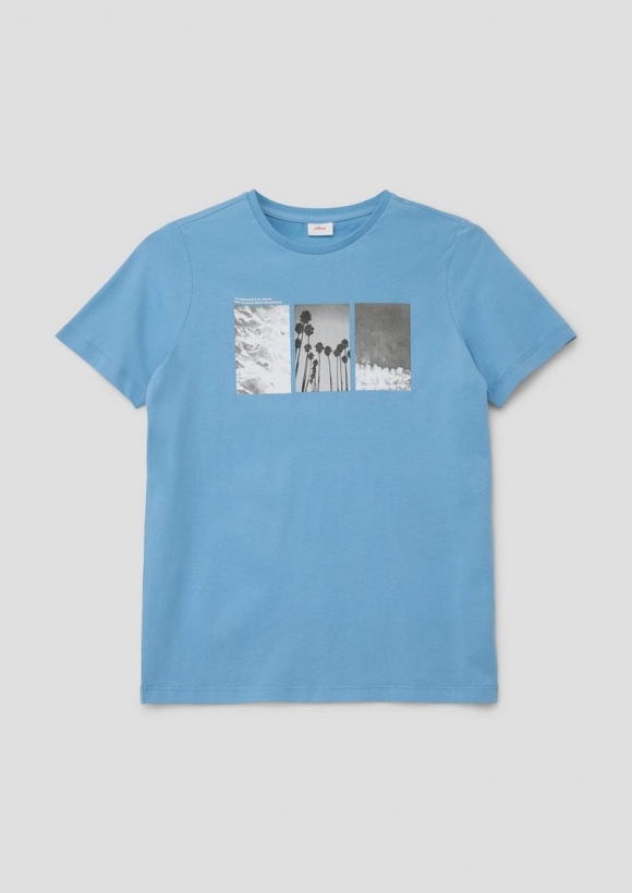 s.Oliver T-Shirt mit Fotoprint - hellblau