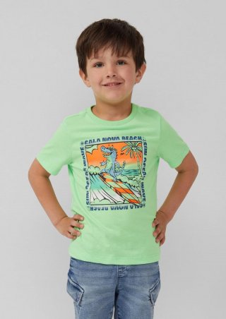 s.Oliver Baumwoll-T-Shirt mit Frontprint - hellgrün