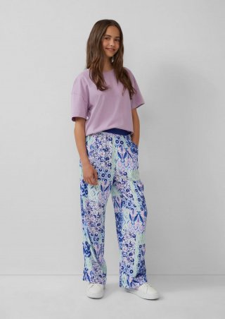 s.Oliver Wide-Leg-Hose aus Viskose im Loose Fit - blau