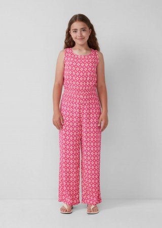 s.Oliver Jumpsuit aus Crinkled Viskose im Loose Fit mit Rücken-Cut-Out - pink