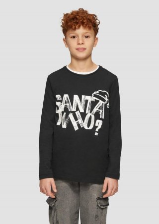 s.Oliver Longsleeve mit Weihnachtsmotiv - schwarz