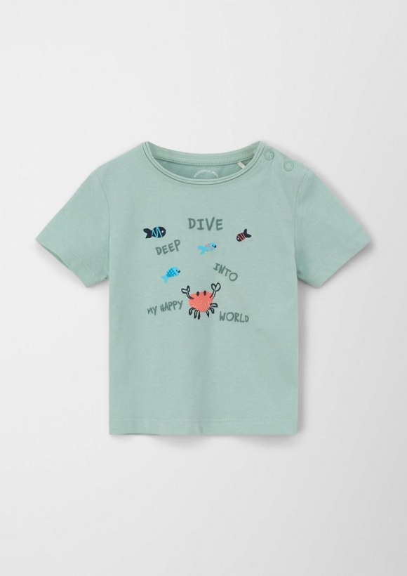 s.Oliver T-Shirt mit Grafik-Print - ozeangrün