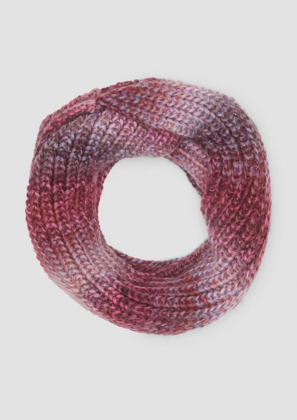 s.Oliver Strick-Loop mit Farbverlauf und Glitzergarn - pink