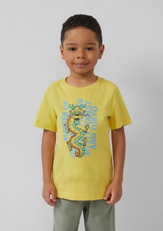 s.Oliver Jersey-T-Shirt mit Frontprint - gelb