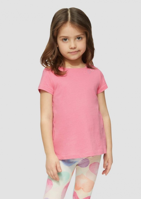 s.Oliver Ausgestelltes T-Shirt aus Baumwolle mit kleinem Print - altrosa