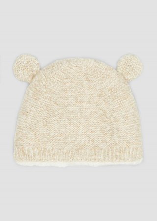 s.Oliver Kuschelige Mütze mit Teddyplüsch und Öhrchen - beige