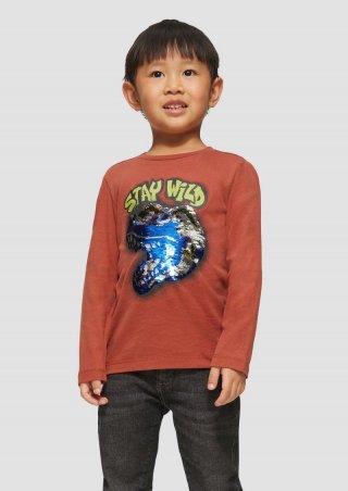s.Oliver Longsleeve mit Wendepailletten - rubinrot