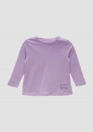 s.Oliver Longsleeve mit Glitzer und Print-Detail - lavendel