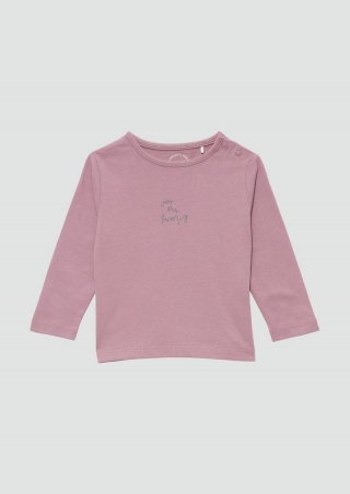 s.Oliver Langarmshirt aus Baumwolljersey mit Glitzerprint - lavendel