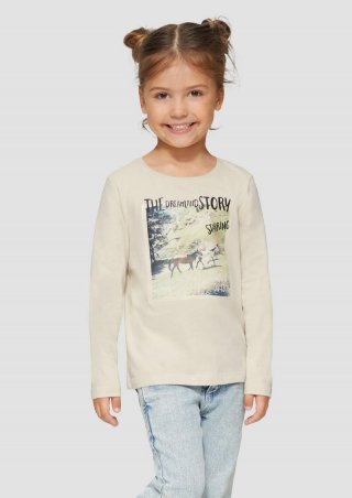 s.Oliver Langarmshirt mit Fotoprint - helles sand