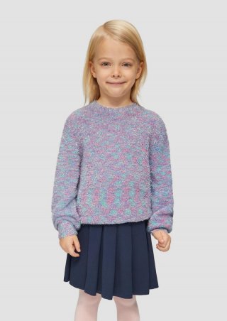 s.Oliver Flauschiger Strickpullover aus Effekt-Garn mit Glitzer - altrosa