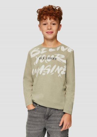 s.Oliver Longsleeve mit modischem Frontprint - tannengrün