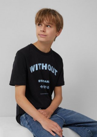 s.Oliver T-Shirt mit Frontprint - schwarz