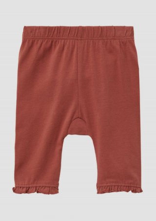 s.Oliver Capri-Leggings aus Baumwollmix mit Rüschen - rubinrot