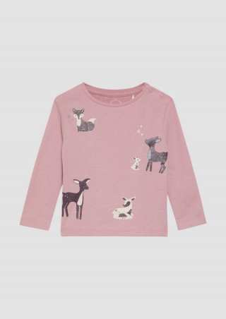 s.Oliver Longsleeve mit Glitzerprint - zartrosa