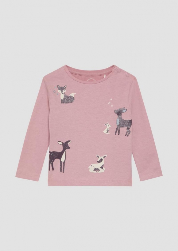s.Oliver Longsleeve mit Glitzerprint - zartrosa