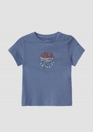 s.Oliver Baumwoll-T-Shirt mit Frontprint - blau