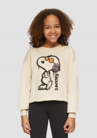 s.Oliver Peanuts®-Sweatshirt in Oversize - helles sand
