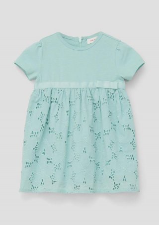 s.Oliver Kleid mit Broderie Anglaise - ozeangrün