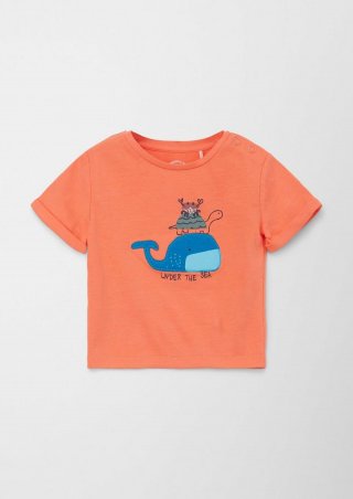s.Oliver Baumwollshirt mit Artwork - papaya
