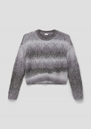 s.Oliver Strickpullover mit Ajourmuster - schwarz