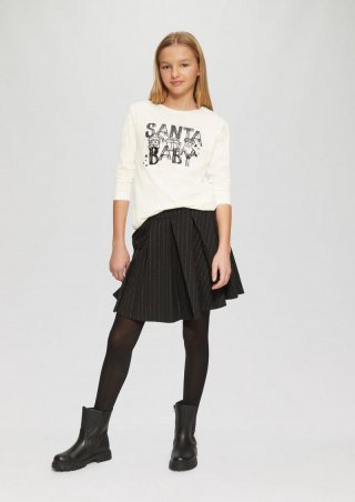 s.Oliver Langarmshirt mit Weihnachtsmotiv - ecru