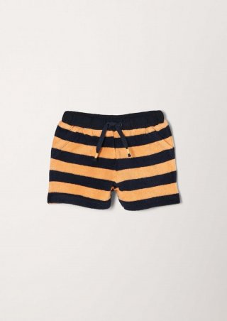 s.Oliver Shorts aus gestreiftem Frottee - navy