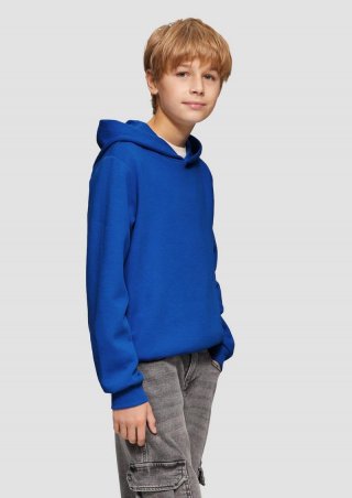 s.Oliver Strukturiertes Kapuzensweatshirt mit Print-Detail - royalblau