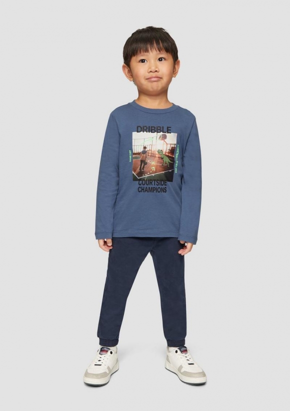 s.Oliver Langarmshirt mit Fotoprint - hellblau