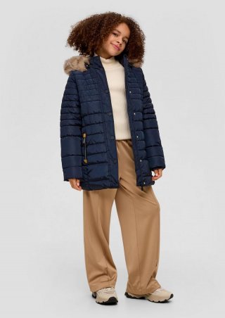 s.Oliver Steppjacke mit Kunstfellblende - navy