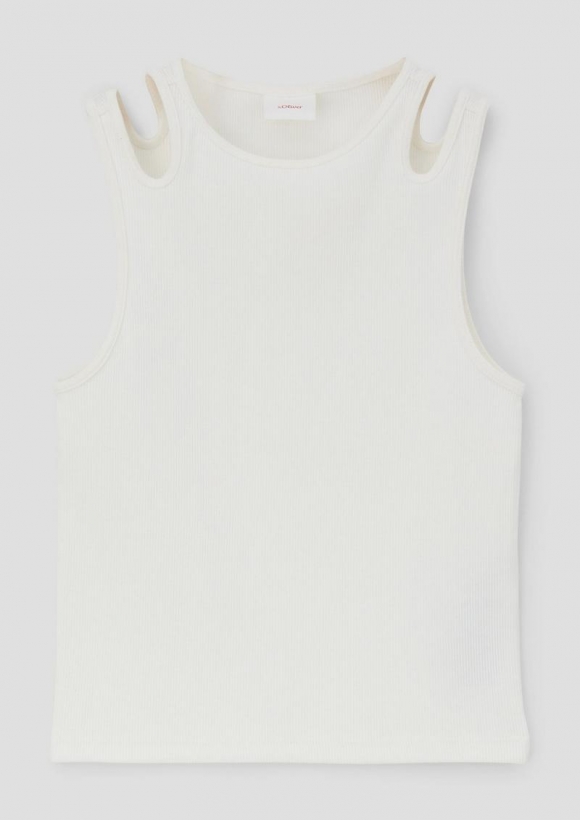 s.Oliver Tank-Top aus Baumwollstretch - ecru