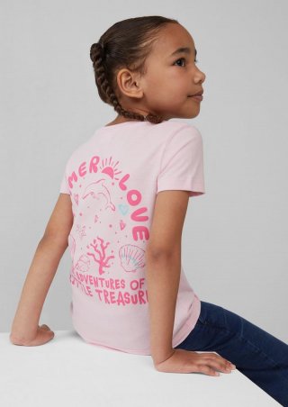 s.Oliver T-Shirt im Loose Fit mit Front- und Rückenprint - zartrosa