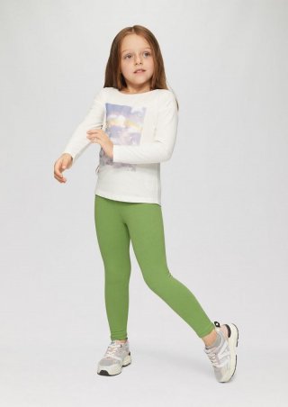 s.Oliver Leggings mit Glitzerbund - bambusgrün