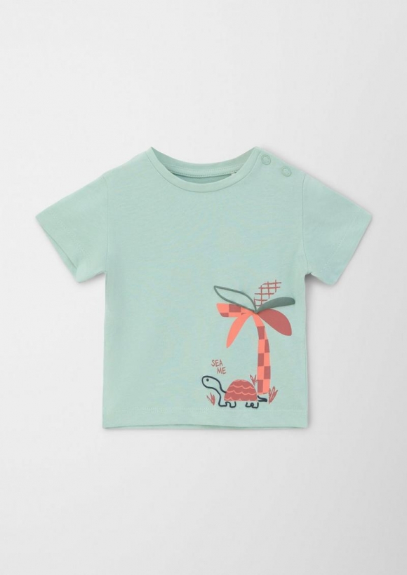 s.Oliver T-Shirt aus reiner Baumwolle - pastelltürkis