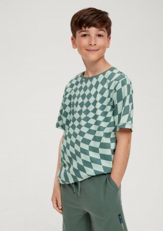 s.Oliver Jerseyshirt mit Allover-Print - salbeigrün
