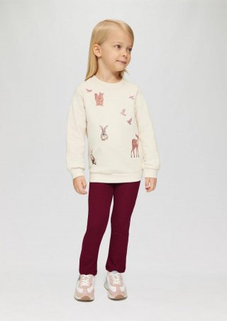 s.Oliver Gerippte Flared-Leggings - bordeaux