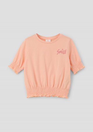 s.Oliver T-Shirt mit Wellensaum - papaya