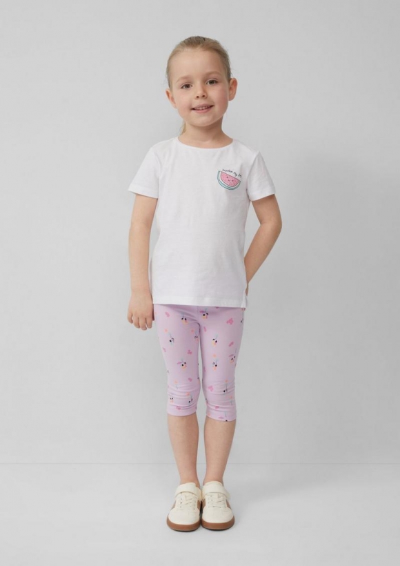 s.Oliver Capri Leggings mit All-over-Print - rosa