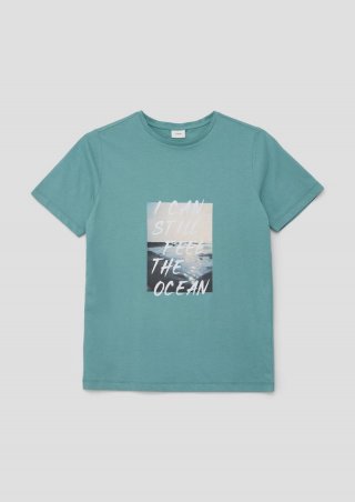 s.Oliver T-Shirt mit Frontprint - helles petrol