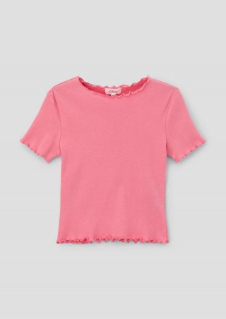 s.Oliver T-Shirt mit Rollsaum - pink
