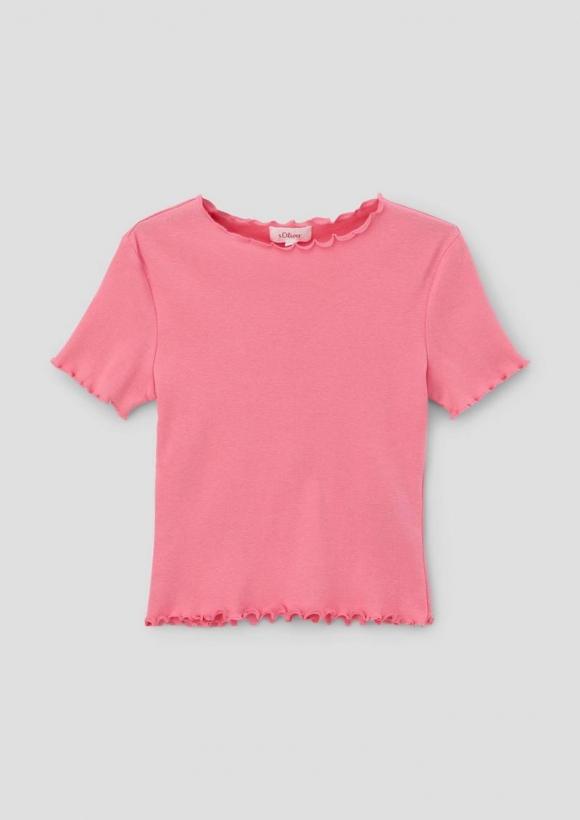 s.Oliver T-Shirt mit Rollsaum - pink