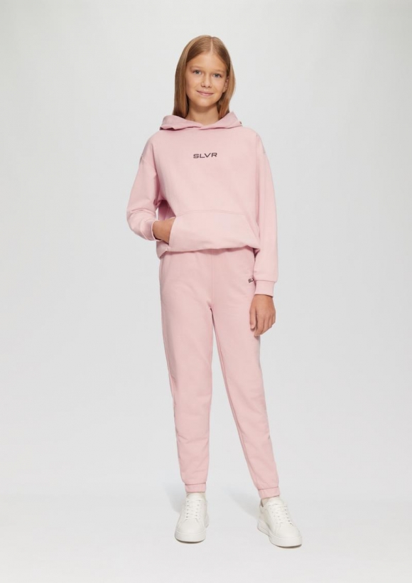 s.Oliver Unisex Jogginghose aus Sweat mit Print-Detail - zartrosa
