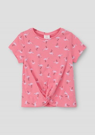 s.Oliver T-Shirt mit Knotendetail - rosa