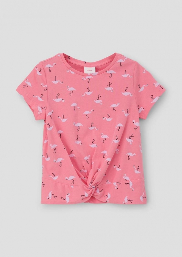 s.Oliver T-Shirt mit Knotendetail - rosa