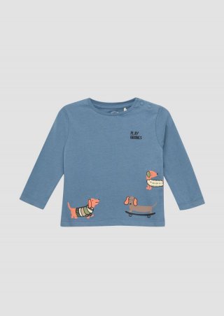 s.Oliver Longsleeve mit Frontprint - hellblau