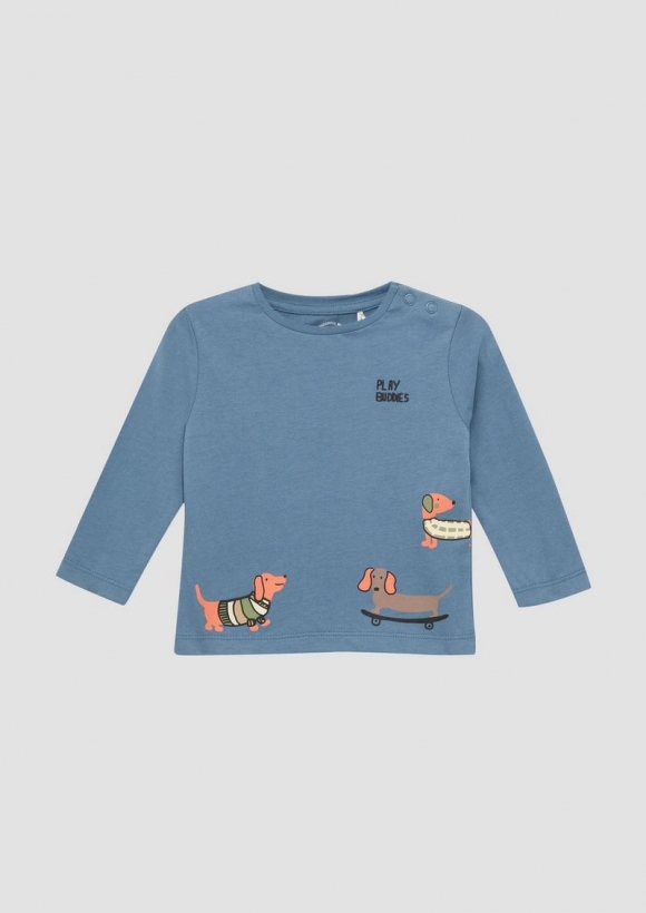 s.Oliver Longsleeve mit Frontprint - hellblau